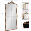 imageKate and Laurel Arendahl Glam Wavy Arched Panel Mirror 24 x 42 Gold Traditional Baroque Scalloped Large Body Wall Mirror with Ornate Garland Inspired Crown