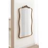 imageKate and Laurel Arendahl Glam Wavy Arched Panel Mirror 24 x 42 Gold Traditional Baroque Scalloped Large Body Wall Mirror with Ornate Garland Inspired Crown