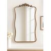 imageKate and Laurel Arendahl Glam Wavy Arched Panel Mirror 24 x 42 Gold Traditional Baroque Scalloped Large Body Wall Mirror with Ornate Garland Inspired Crown