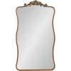 imageKate and Laurel Arendahl Glam Wavy Arched Panel Mirror 24 x 42 Gold Traditional Baroque Scalloped Large Body Wall Mirror with Ornate Garland Inspired Crown