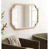 imageKate and Laurel Glenby Transitional Scalloped Wall Mirror 24 x 36 Gold Modern Wooden Rectangle Mirror with Scalloped Edges for Use as Bathroom Wall Accent or Living Room Mantel DcorNatural
