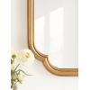 imageKate and Laurel Glenby Transitional Scalloped Wall Mirror 24 x 36 Gold Modern Wooden Rectangle Mirror with Scalloped Edges for Use as Bathroom Wall Accent or Living Room Mantel DcorGold