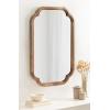 imageKate and Laurel Glenby Transitional Scalloped Wall Mirror 24 x 36 Gold Modern Wooden Rectangle Mirror with Scalloped Edges for Use as Bathroom Wall Accent or Living Room Mantel DcorRustic Brown