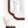 imageKate and Laurel Glenby Transitional Scalloped Wall Mirror 24 x 36 Gold Modern Wooden Rectangle Mirror with Scalloped Edges for Use as Bathroom Wall Accent or Living Room Mantel DcorWalnut Brown