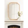 imageKate and Laurel Glenby Transitional Scalloped Wall Mirror 24 x 36 Gold Modern Wooden Rectangle Mirror with Scalloped Edges for Use as Bathroom Wall Accent or Living Room Mantel DcorNatural