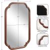 imageKate and Laurel Glenby Transitional Scalloped Wall Mirror 24 x 36 Gold Modern Wooden Rectangle Mirror with Scalloped Edges for Use as Bathroom Wall Accent or Living Room Mantel DcorWalnut Brown