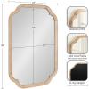 imageKate and Laurel Glenby Transitional Scalloped Wall Mirror 24 x 36 Gold Modern Wooden Rectangle Mirror with Scalloped Edges for Use as Bathroom Wall Accent or Living Room Mantel DcorNatural