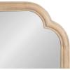 imageKate and Laurel Glenby Transitional Scalloped Wall Mirror 24 x 36 Gold Modern Wooden Rectangle Mirror with Scalloped Edges for Use as Bathroom Wall Accent or Living Room Mantel DcorNatural