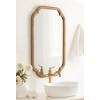 imageKate and Laurel Glenby Transitional Scalloped Wall Mirror 24 x 36 Gold Modern Wooden Rectangle Mirror with Scalloped Edges for Use as Bathroom Wall Accent or Living Room Mantel DcorGold