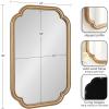 imageKate and Laurel Glenby Transitional Scalloped Wall Mirror 24 x 36 Gold Modern Wooden Rectangle Mirror with Scalloped Edges for Use as Bathroom Wall Accent or Living Room Mantel DcorGold