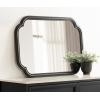 imageKate and Laurel Glenby Transitional Scalloped Wall Mirror 24 x 36 Gold Modern Wooden Rectangle Mirror with Scalloped Edges for Use as Bathroom Wall Accent or Living Room Mantel DcorBlack