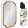 imageKate and Laurel Glenby Transitional Scalloped Wall Mirror 24 x 36 Gold Modern Wooden Rectangle Mirror with Scalloped Edges for Use as Bathroom Wall Accent or Living Room Mantel DcorRustic Brown