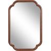 imageKate and Laurel Glenby Transitional Scalloped Wall Mirror 24 x 36 Gold Modern Wooden Rectangle Mirror with Scalloped Edges for Use as Bathroom Wall Accent or Living Room Mantel DcorWalnut Brown