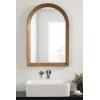 imageKate and Laurel Hartman Farmhouse Arched Wall Mirror 20 x 30 White Decorative Modern Farmhouse Wall Accent Mirror with Arched Shape and Robust CraftsmanshipBrown