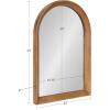 imageKate and Laurel Hartman Farmhouse Arched Wall Mirror 20 x 30 White Decorative Modern Farmhouse Wall Accent Mirror with Arched Shape and Robust CraftsmanshipBrown