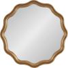 imageKate and Laurel Hatherleigh Transitional Round Wooden Wall Mirror 28 Inch Diameter Gold Modern Scalloped Wavy Wood Circle Mirror for Use in Bathroom Entryway or BedroomGold