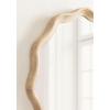 imageKate and Laurel Hatherleigh Transitional Round Wooden Wall Mirror 28 Inch Diameter Gold Modern Scalloped Wavy Wood Circle Mirror for Use in Bathroom Entryway or BedroomNatural