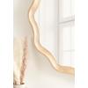 imageKate and Laurel Hatherleigh Transitional Round Wooden Wall Mirror 28 Inch Diameter Gold Modern Scalloped Wavy Wood Circle Mirror for Use in Bathroom Entryway or BedroomNatural