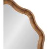 imageKate and Laurel Hatherleigh Transitional Round Wooden Wall Mirror 28 Inch Diameter Gold Modern Scalloped Wavy Wood Circle Mirror for Use in Bathroom Entryway or BedroomRustic Brown