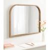 imageKate and Laurel Occonor Modern Wooden Arched Mirror 36 x 28 Black Transitional Arch Wall Mirror with Geometric Shape for Use as Bathroom Mirror for Vanity or Fireplace Mantel MirrorNatural