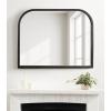 imageKate and Laurel Occonor Modern Wooden Arched Mirror 36 x 28 Black Transitional Arch Wall Mirror with Geometric Shape for Use as Bathroom Mirror for Vanity or Fireplace Mantel MirrorBlack