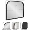 imageKate and Laurel Occonor Modern Wooden Arched Mirror 36 x 28 Black Transitional Arch Wall Mirror with Geometric Shape for Use as Bathroom Mirror for Vanity or Fireplace Mantel MirrorBlack