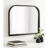 imageKate and Laurel Occonor Modern Wooden Arched Mirror 36 x 28 Black Transitional Arch Wall Mirror with Geometric Shape for Use as Bathroom Mirror for Vanity or Fireplace Mantel MirrorBlack