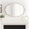 imageKate and Laurel Viona Modern Scalloped Oval Mirror 24 x 34 Bronze Decorative Round Wall Mirror with Unique Rippled Edge for Use as Wavy Bathroom Decor34L x 24W
