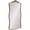 imageKate and Laurel Arendahl Glam Wavy Arched Panel Mirror 24 x 42 Gold Traditional Baroque Scalloped Large Body Wall Mirror with Ornate Garland Inspired Crown