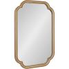 imageKate and Laurel Glenby Transitional Scalloped Wall Mirror 24 x 36 Gold Modern Wooden Rectangle Mirror with Scalloped Edges for Use as Bathroom Wall Accent or Living Room Mantel DcorGold