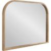 imageKate and Laurel Occonor Modern Wooden Arched Mirror 36 x 28 Black Transitional Arch Wall Mirror with Geometric Shape for Use as Bathroom Mirror for Vanity or Fireplace Mantel MirrorNatural