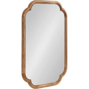 imageKate and Laurel Glenby Transitional Scalloped Wall Mirror 24 x 36 Gold Modern Wooden Rectangle Mirror with Scalloped Edges for Use as Bathroom Wall Accent or Living Room Mantel DcorRustic Brown