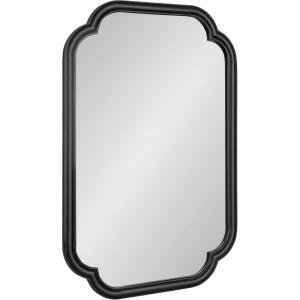 imageKate and Laurel Glenby Transitional Scalloped Wall Mirror 24 x 36 Gold Modern Wooden Rectangle Mirror with Scalloped Edges for Use as Bathroom Wall Accent or Living Room Mantel DcorBlack