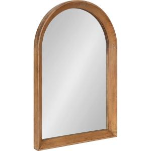 imageKate and Laurel Hartman Farmhouse Arched Wall Mirror 20 x 30 White Decorative Modern Farmhouse Wall Accent Mirror with Arched Shape and Robust CraftsmanshipBrown