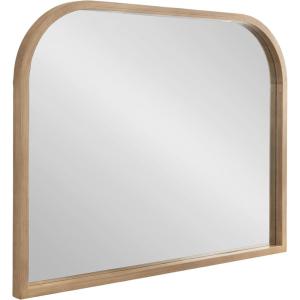 imageKate and Laurel Occonor Modern Wooden Arched Mirror 36 x 28 Black Transitional Arch Wall Mirror with Geometric Shape for Use as Bathroom Mirror for Vanity or Fireplace Mantel MirrorNatural