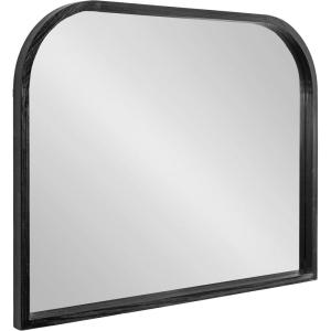 imageKate and Laurel Occonor Modern Wooden Arched Mirror 36 x 28 Black Transitional Arch Wall Mirror with Geometric Shape for Use as Bathroom Mirror for Vanity or Fireplace Mantel MirrorBlack