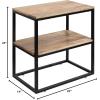 imageKate and Laurel Quarles Farmhouse Rectangle Side Table 22 x 14 x 24 Black and Natural Wood Decorative TwoTier Bedroom Nightstand Table for Storage and DisplayNaturalBlack