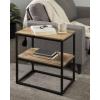 imageKate and Laurel Quarles Farmhouse Rectangle Side Table 22 x 14 x 24 Black and Natural Wood Decorative TwoTier Bedroom Nightstand Table for Storage and DisplayNaturalBlack