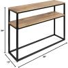 imageKate and Laurel Quarles Farmhouse Rectangle Side Table 22 x 14 x 24 Black and Natural Wood Decorative TwoTier Bedroom Nightstand Table for Storage and DisplayNaturalBlack