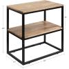 imageKate and Laurel Quarles Farmhouse Rectangle Side Table 22 x 14 x 24 Black and Natural Wood Decorative TwoTier Bedroom Nightstand Table for Storage and DisplayNaturalBlack