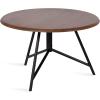 imageKate and Laurel Pallson Modern Round Wooden Coffee Table 28 x 18 Walnut Brown and Black Circle Wood and Metal Coffee Table with Mixed Materials for Living Room Home DcorWalnut BrownBlack