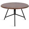 imageKate and Laurel Pallson Modern Round Wooden Coffee Table 28 x 18 Walnut Brown and Black Circle Wood and Metal Coffee Table with Mixed Materials for Living Room Home DcorWalnut BrownBlack