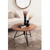 imageKate and Laurel Pallson Modern Round Wooden Coffee Table 28 x 18 Walnut Brown and Black Circle Wood and Metal Coffee Table with Mixed Materials for Living Room Home DcorWalnut BrownBlack