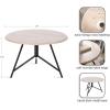 imageKate and Laurel Pallson Modern Round Wooden Coffee Table 28 x 18 Walnut Brown and Black Circle Wood and Metal Coffee Table with Mixed Materials for Living Room Home DcorWhiteBlack