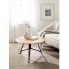 imageKate and Laurel Pallson Modern Round Wooden Coffee Table 28 x 18 Walnut Brown and Black Circle Wood and Metal Coffee Table with Mixed Materials for Living Room Home DcorWhiteBlack
