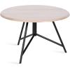 imageKate and Laurel Pallson Modern Round Wooden Coffee Table 28 x 18 Walnut Brown and Black Circle Wood and Metal Coffee Table with Mixed Materials for Living Room Home DcorWhiteBlack