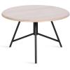 imageKate and Laurel Pallson Modern Round Wooden Coffee Table 28 x 18 Walnut Brown and Black Circle Wood and Metal Coffee Table with Mixed Materials for Living Room Home DcorWhiteBlack