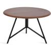 imageKate and Laurel Pallson Modern Round Wooden Coffee Table 28 x 18 Walnut Brown and Black Circle Wood and Metal Coffee Table with Mixed Materials for Living Room Home DcorWalnut BrownBlack