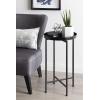 imageKate and Laurel Celia Round Metal Foldable Tray Accent Table Teal with Gold BaseBlack