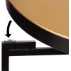 imageKate and Laurel Celia Round Metal Foldable Tray Accent Table Teal with Gold BaseBlackGold